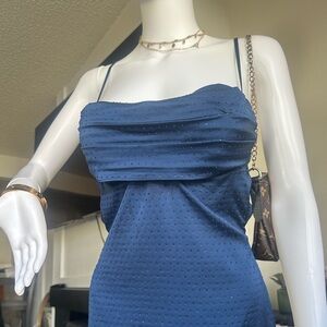 Oh Polly Midnight Blue Strapless Dress